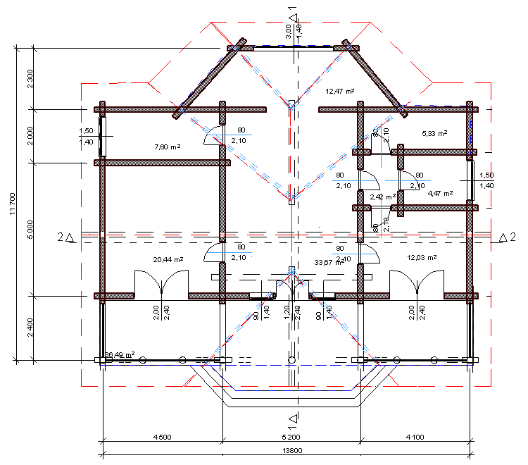 The project of Apartment house D110.  Ground floor plan.