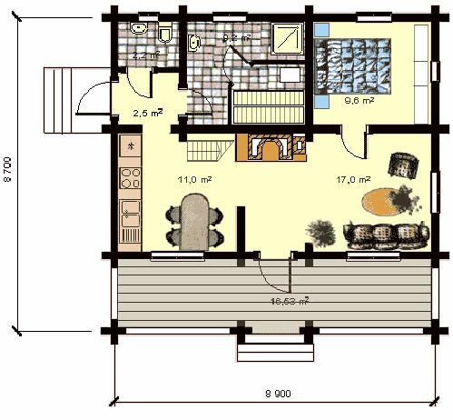 The project of Apartment house D95.  Ground floor plan.